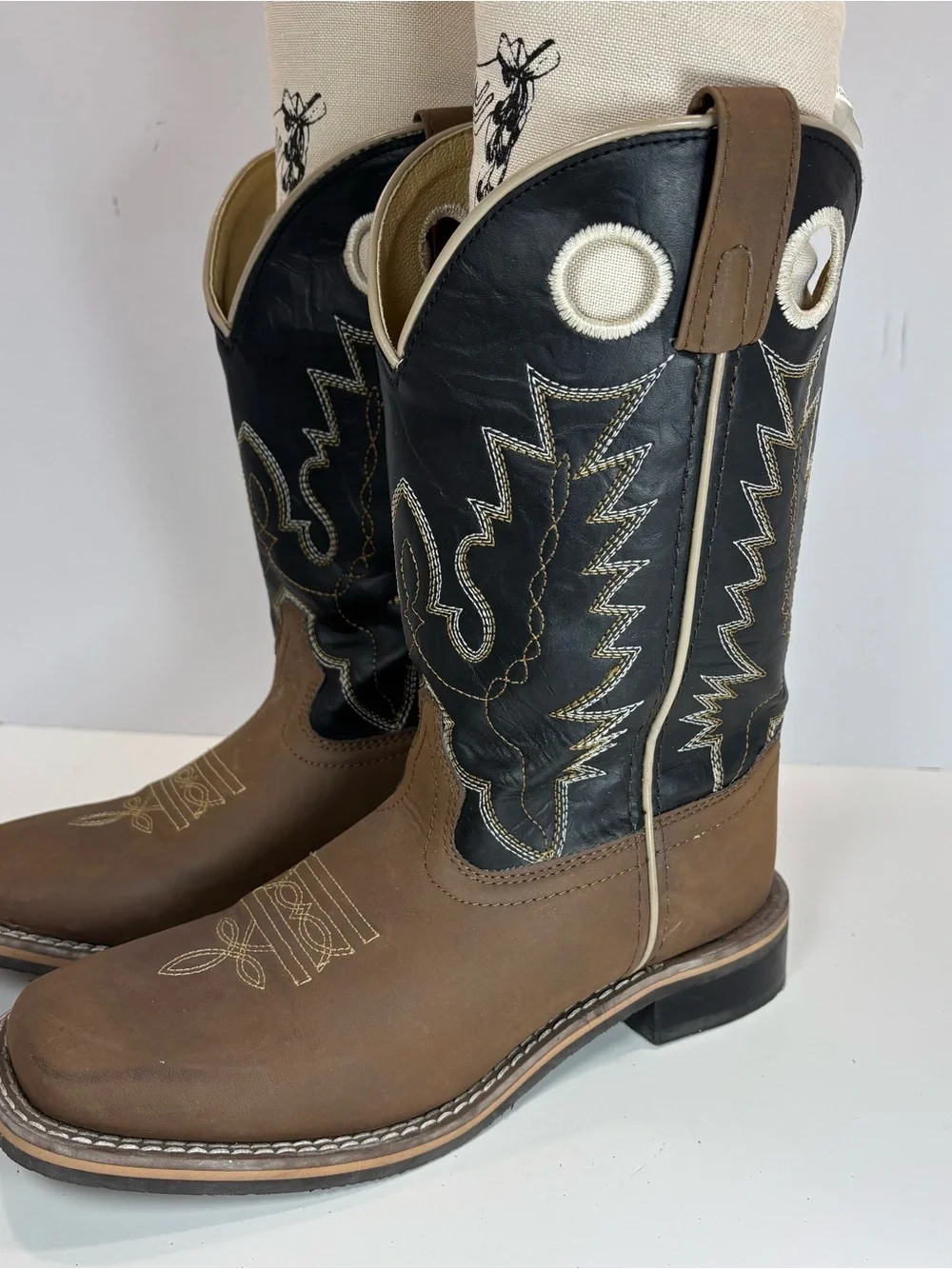Smoky Mountain Western Boots Youth Unisex 3.5 R Blaze Leather Cowboy Embroidered